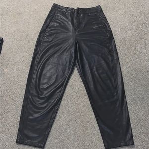 Zara Mom Fit Faux Leather Pant